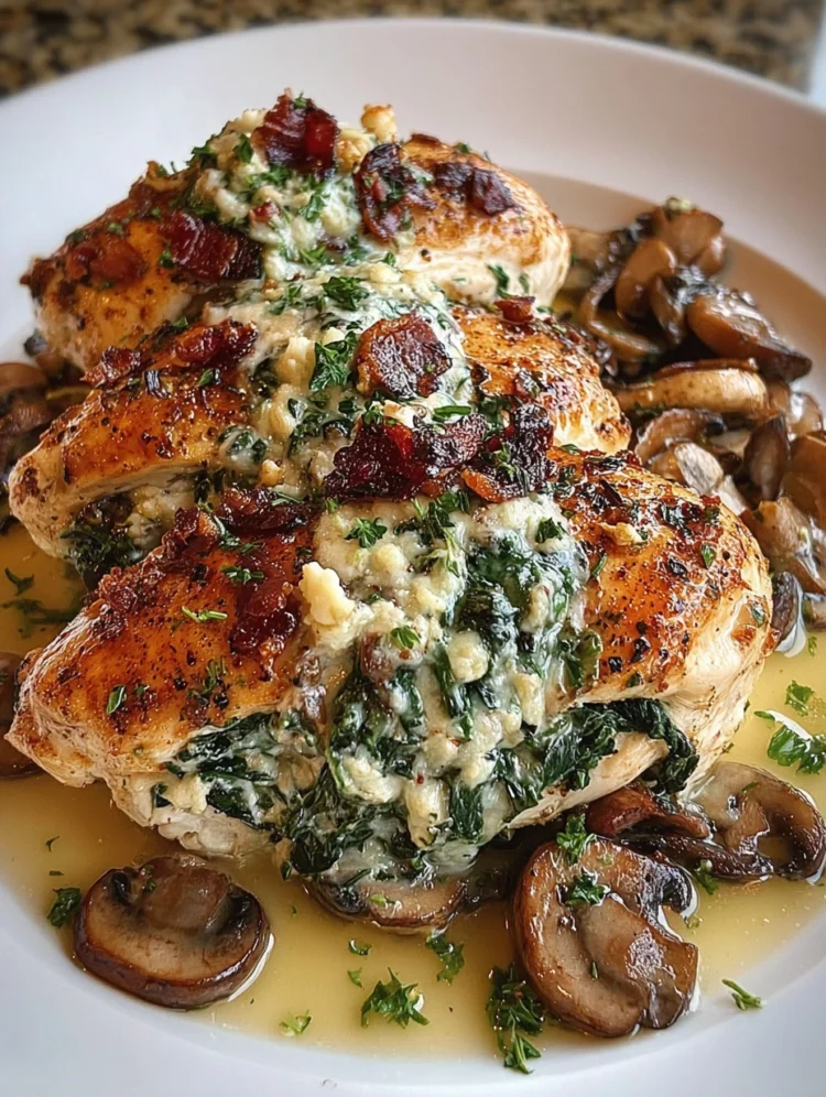 Mushroom Stuffed Chicken Breast