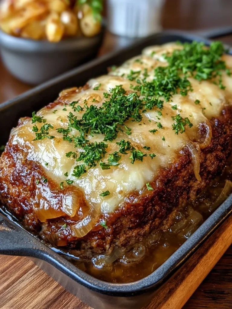 French Onion Meatloaf with Gruyère Cheese