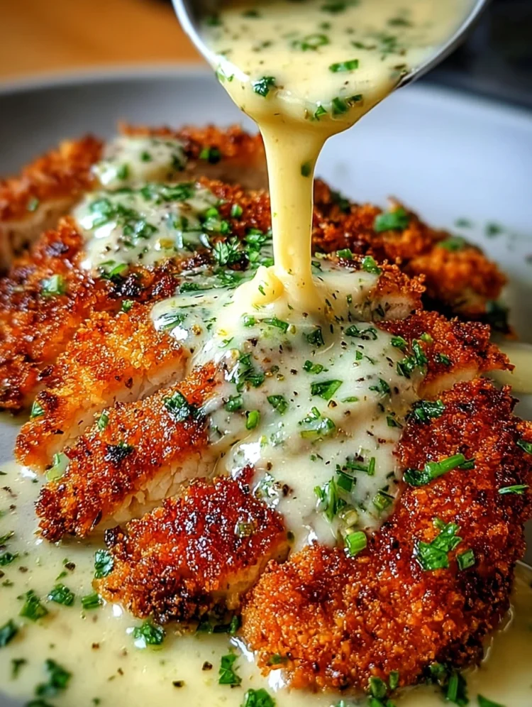 Crispy Chicken with Creamy Garlic Herb Dream Sauce