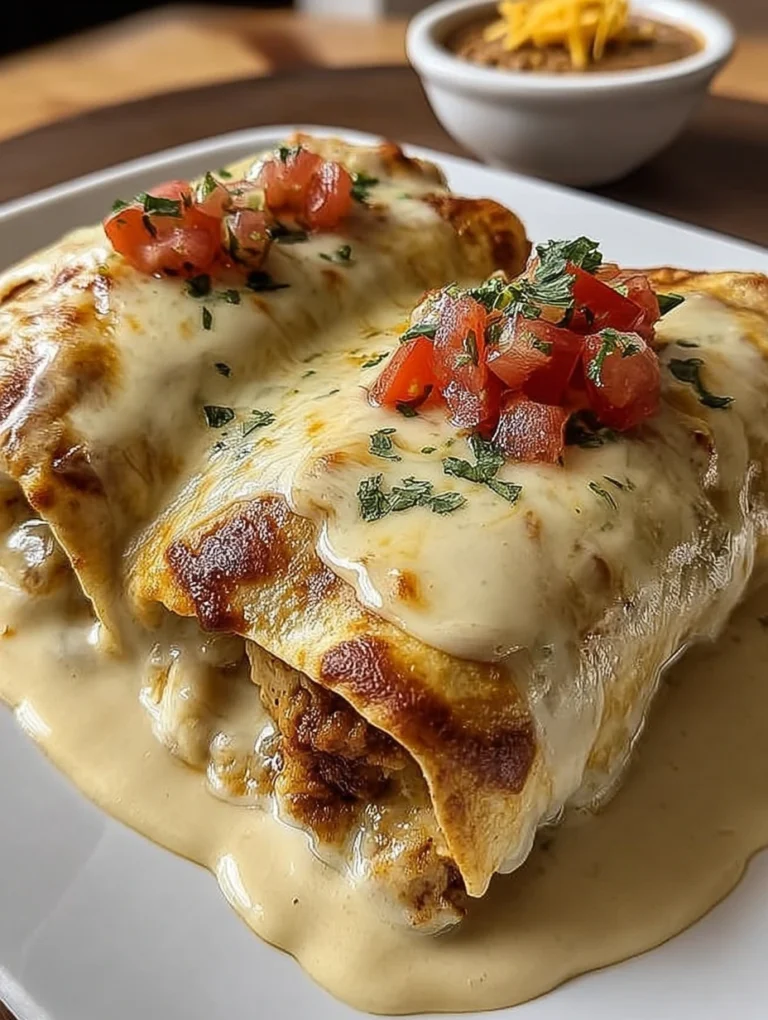 Creamy Chicken Enchiladas with White Sauce