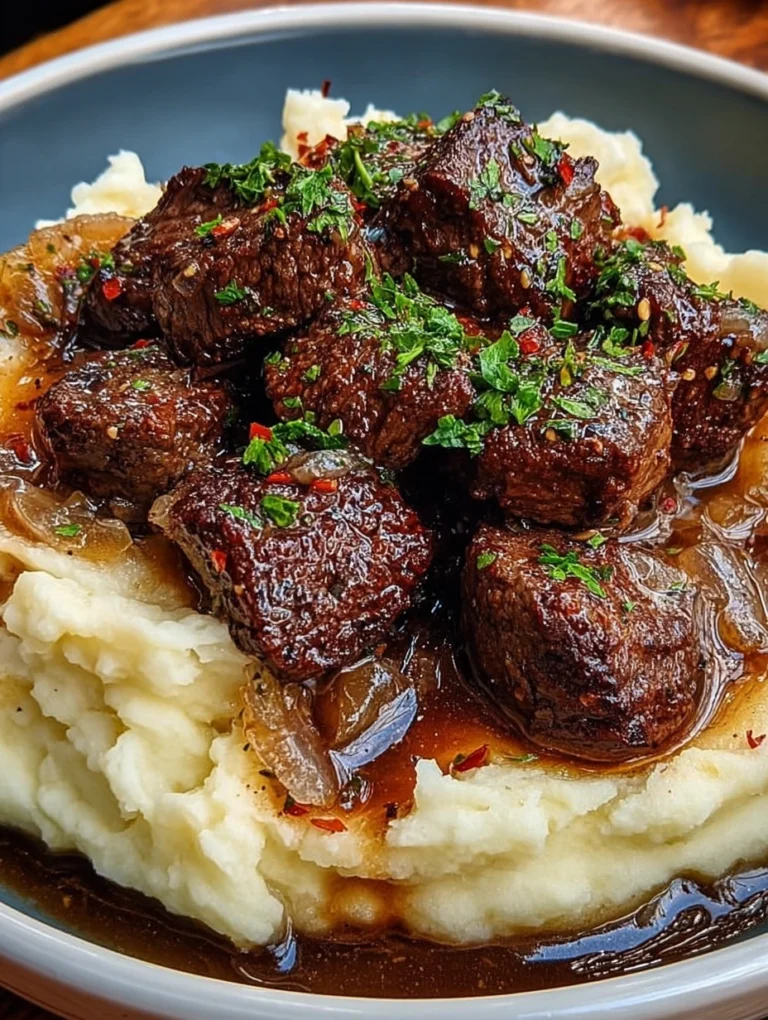 Garlic Butter Steak Bites & Mashed Potatoes