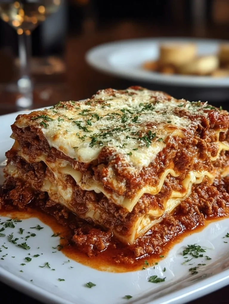 Classic Meat Lasagna with Ricotta and Mozzarella