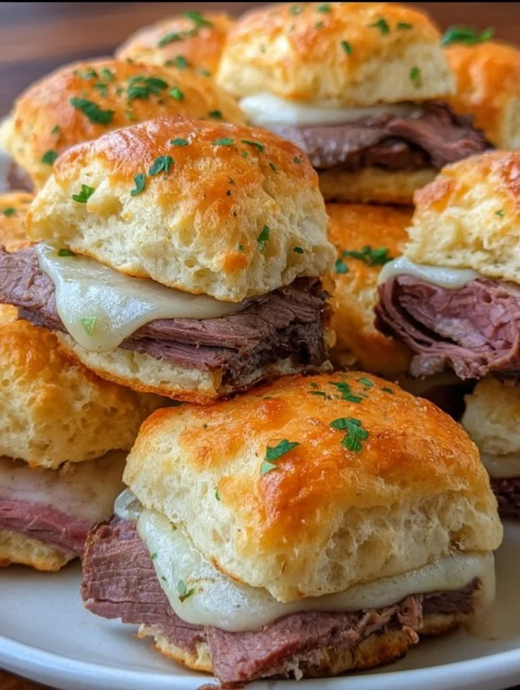 Roast Beef & Cheese Biscuit Sliders