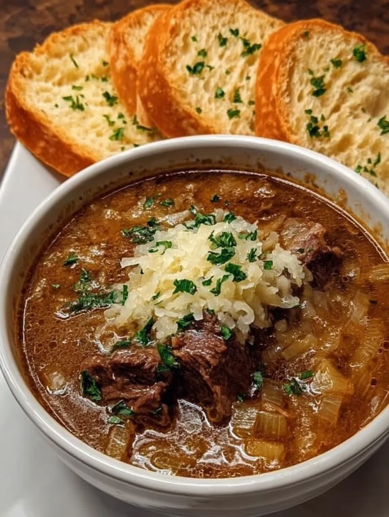 French Onion Beef Short Rib Soup