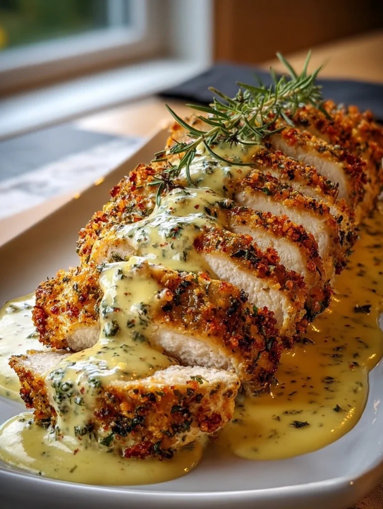 Herb-Crusted Chicken Breast with Creamy Dijon Sauce