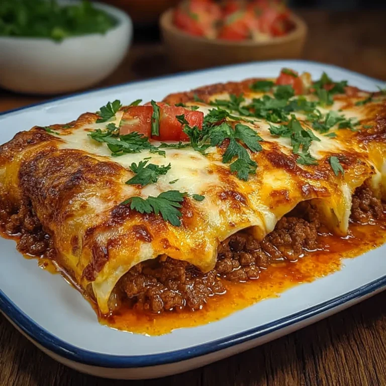 Cheesy Beef Enchilada Casserole