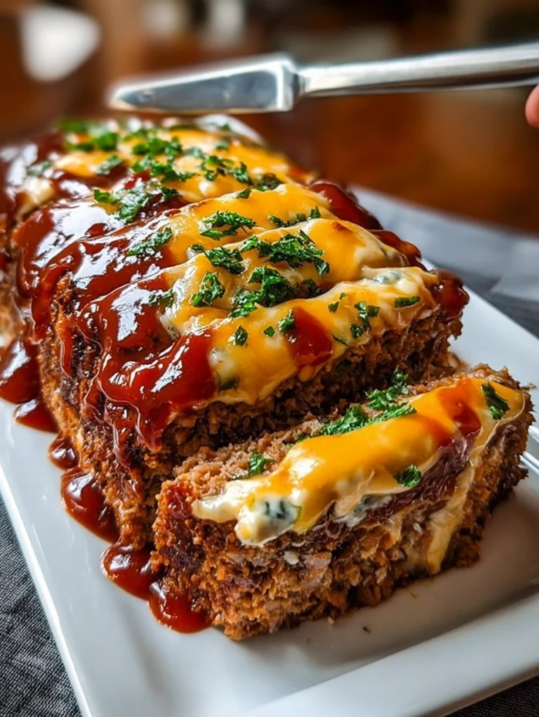 Cheddar-Stuffed BBQ Beef Meatloaf
