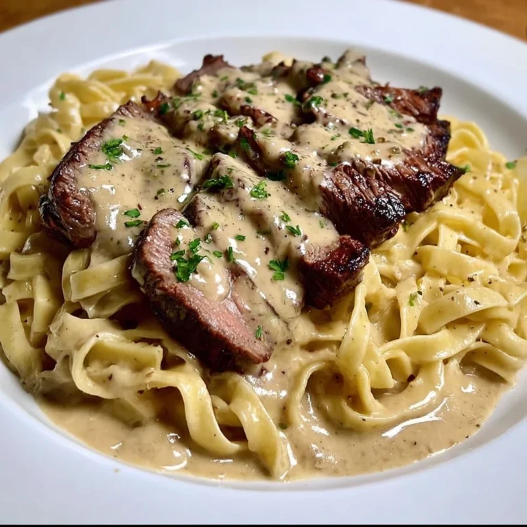 Creamy Garlic Steak Fettuccine