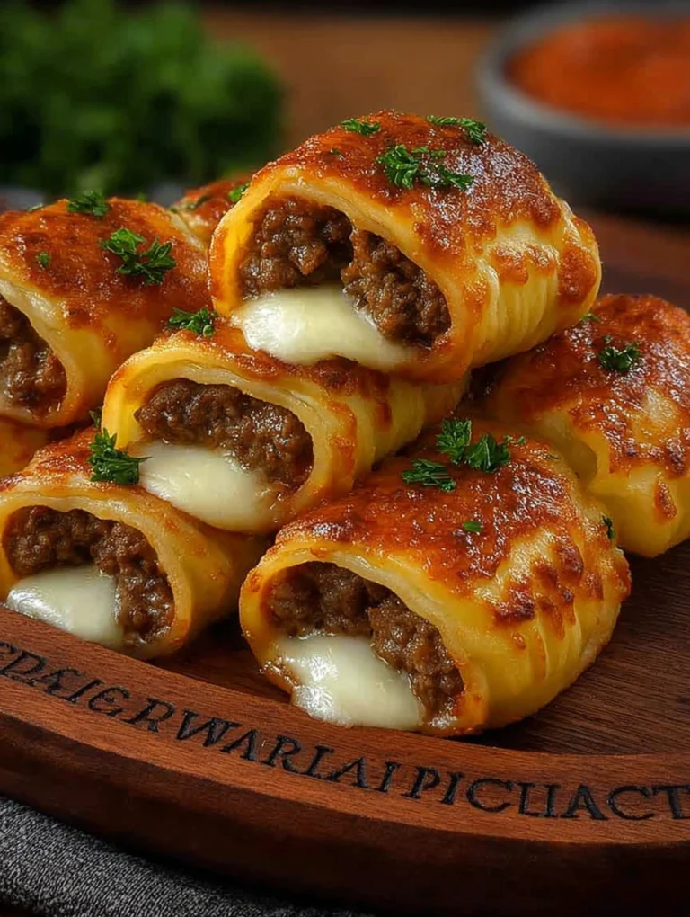 Cheesy Meat-Stuffed Pasta Rolls