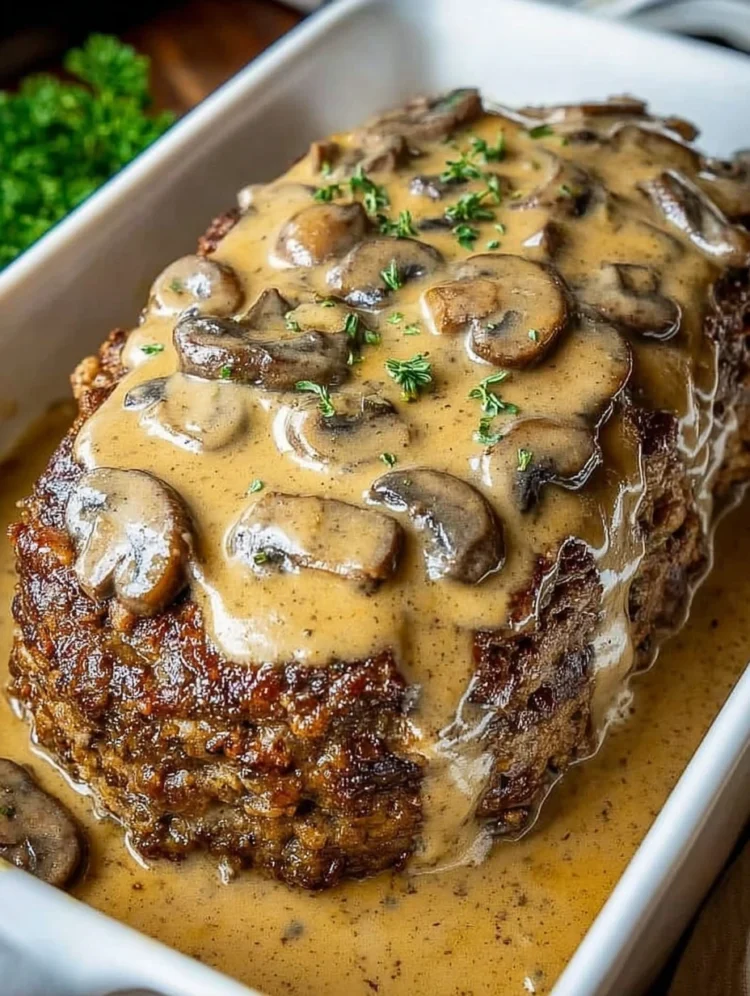 Meatloaf with Mushroom Gravy