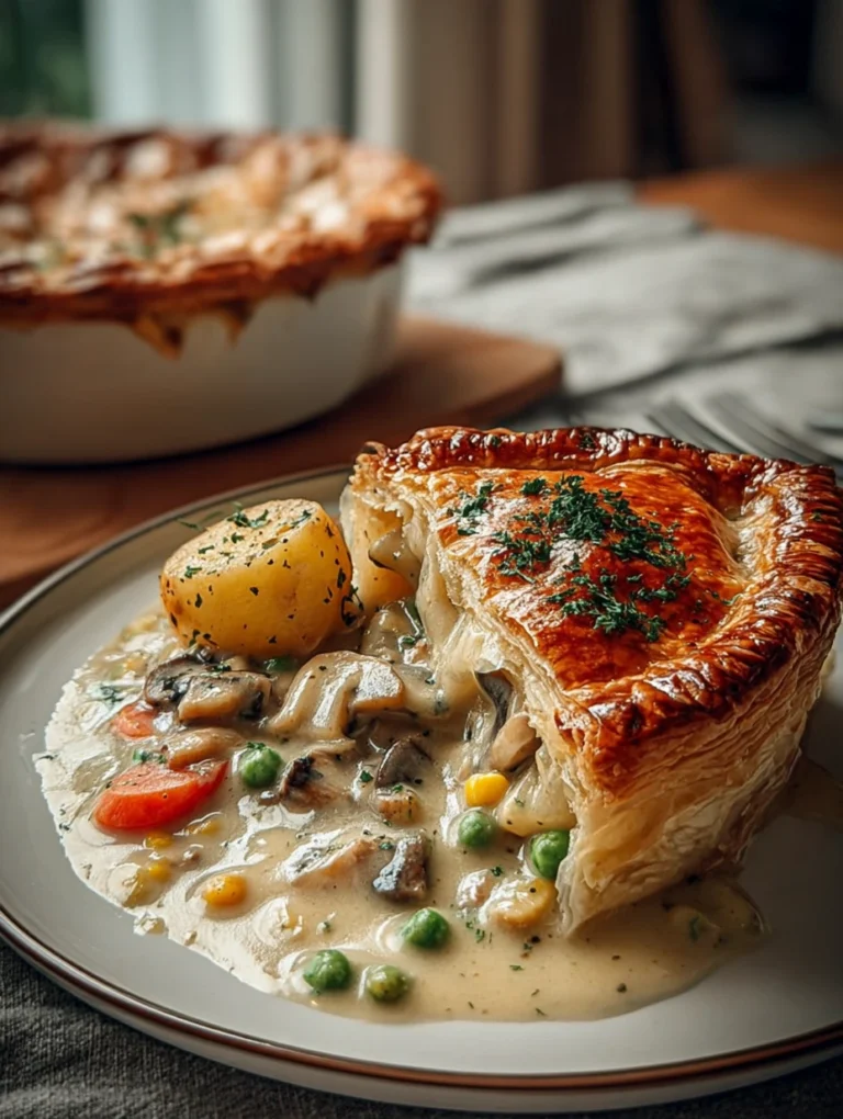 Creamy Vegetable Pot Pie with Golden Puff Pastry