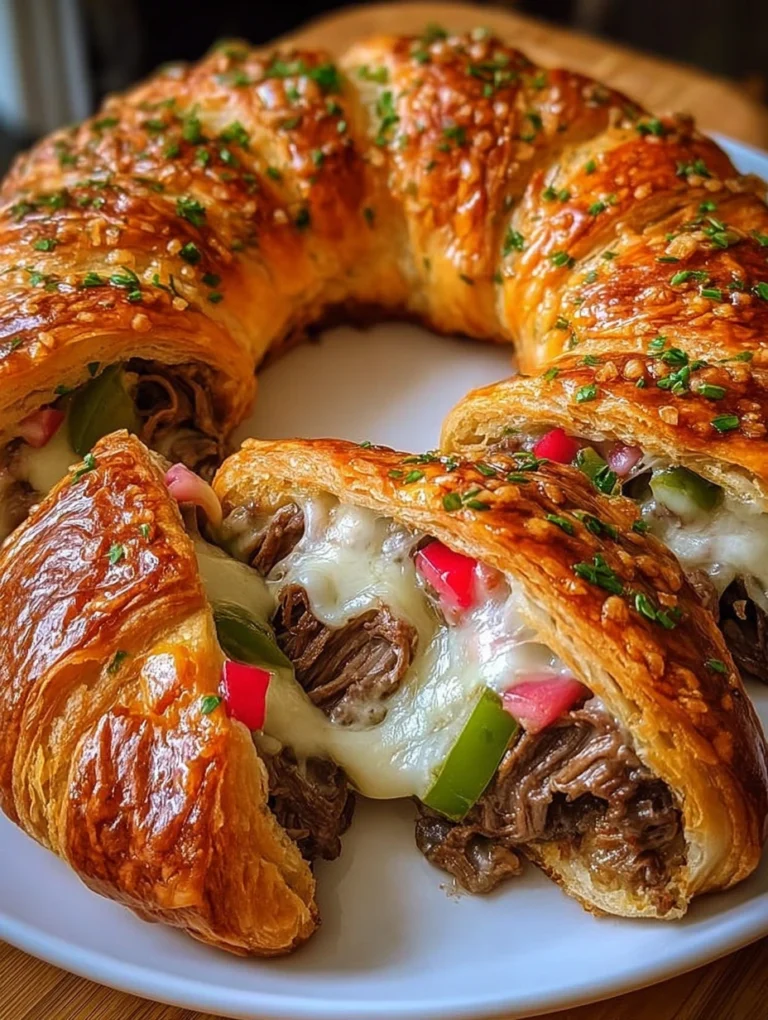 Philly Cheesesteak Crescent Ring