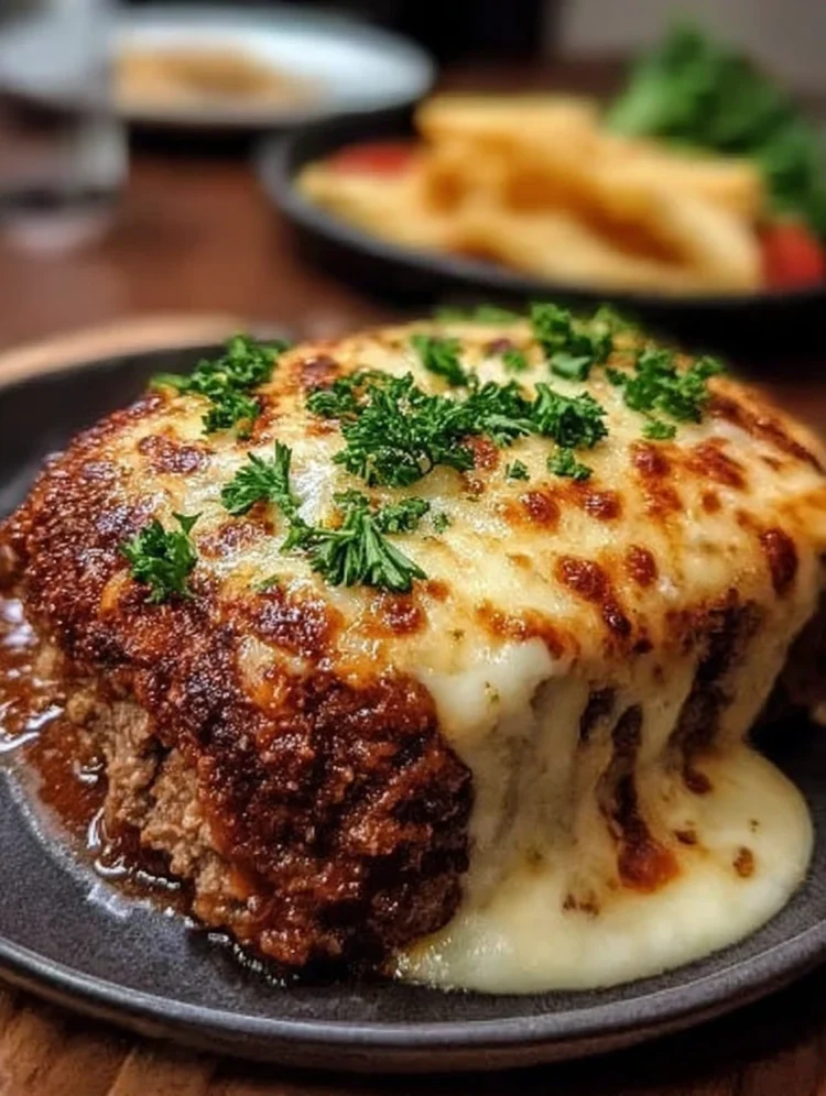 Cheese-Pull Mozzarella-Stuffed Meatloaf
