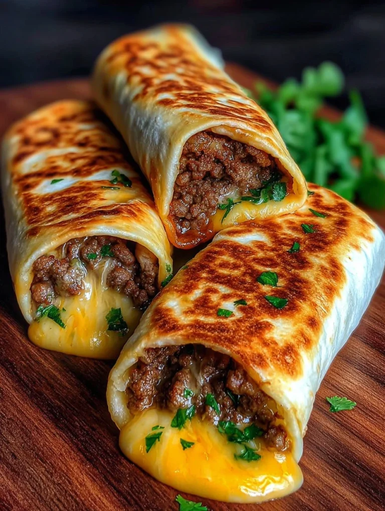 Cheesy Ground Beef Tortilla Wraps