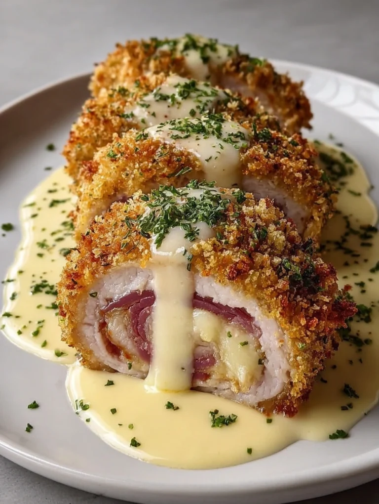 Traditional Chicken Cordon Bleu with Velvety Dijon Sauce