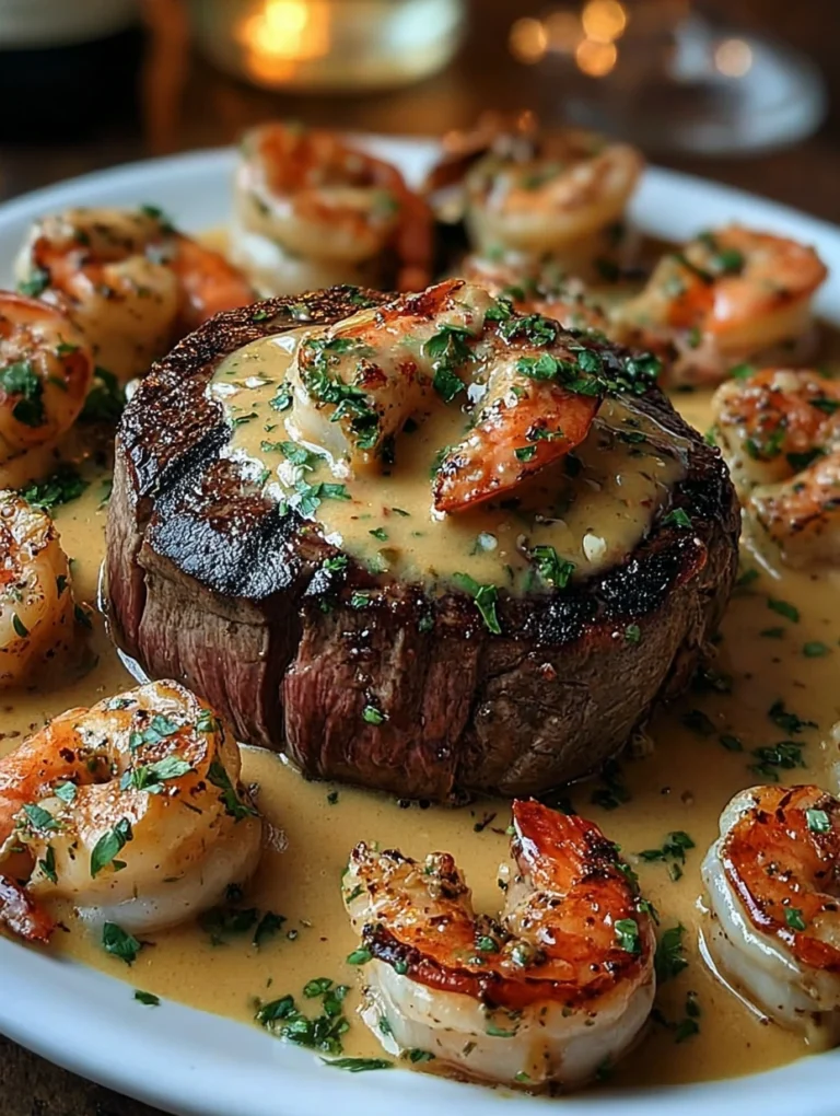 Steak with Creamy Shrimp Sauce