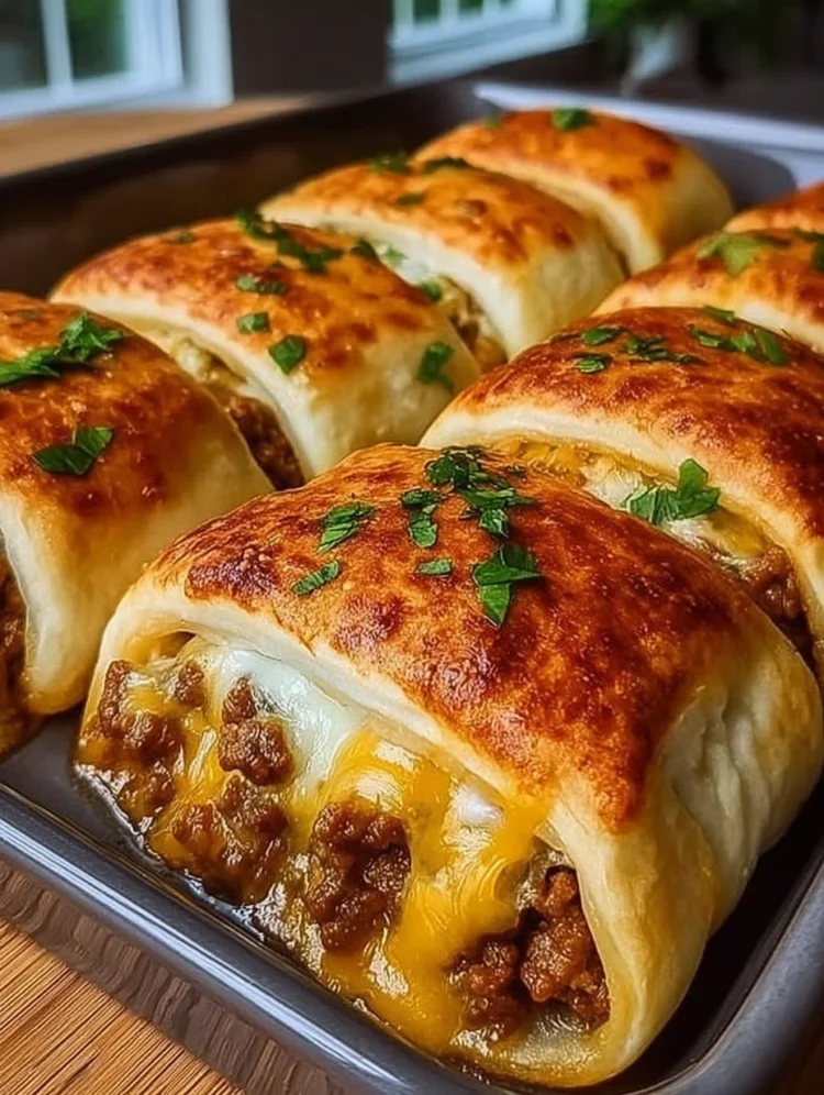Cheesy Beef-Stuffed Crescent Rolls