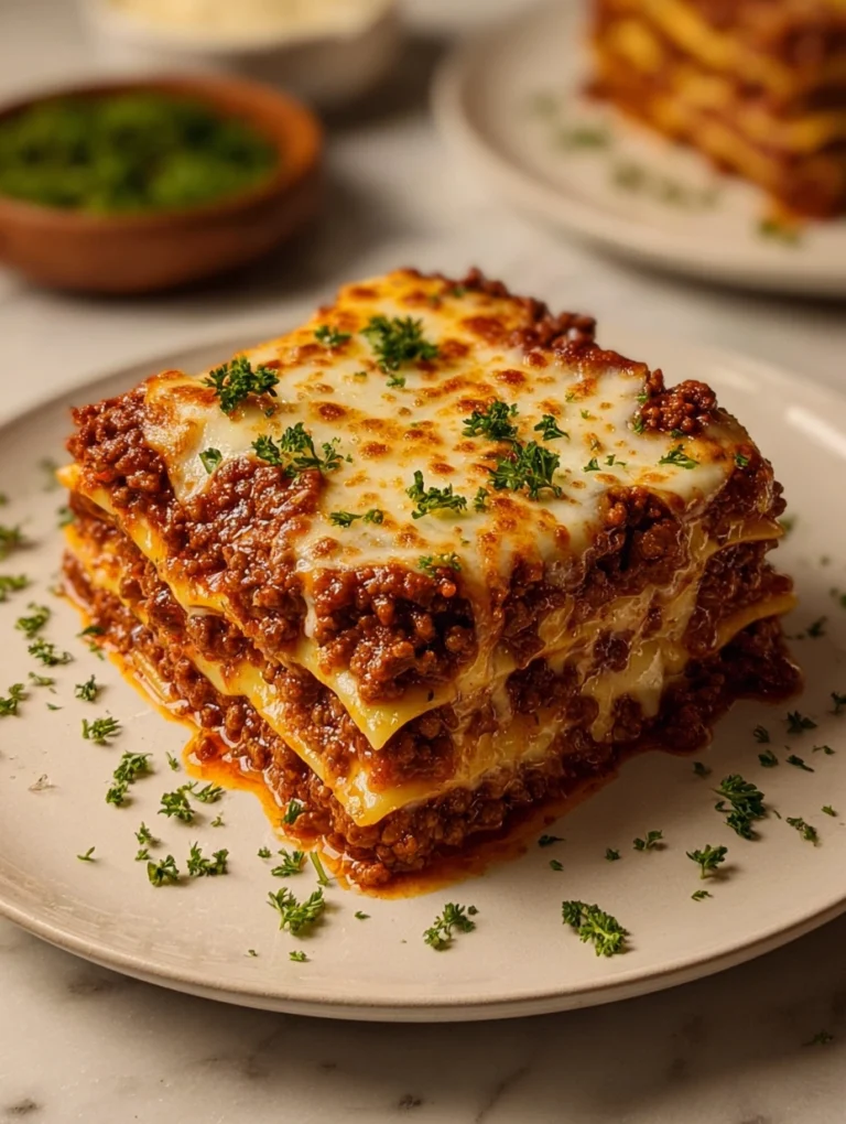 Classic Italian Lasagna with Rich Meat Sauce