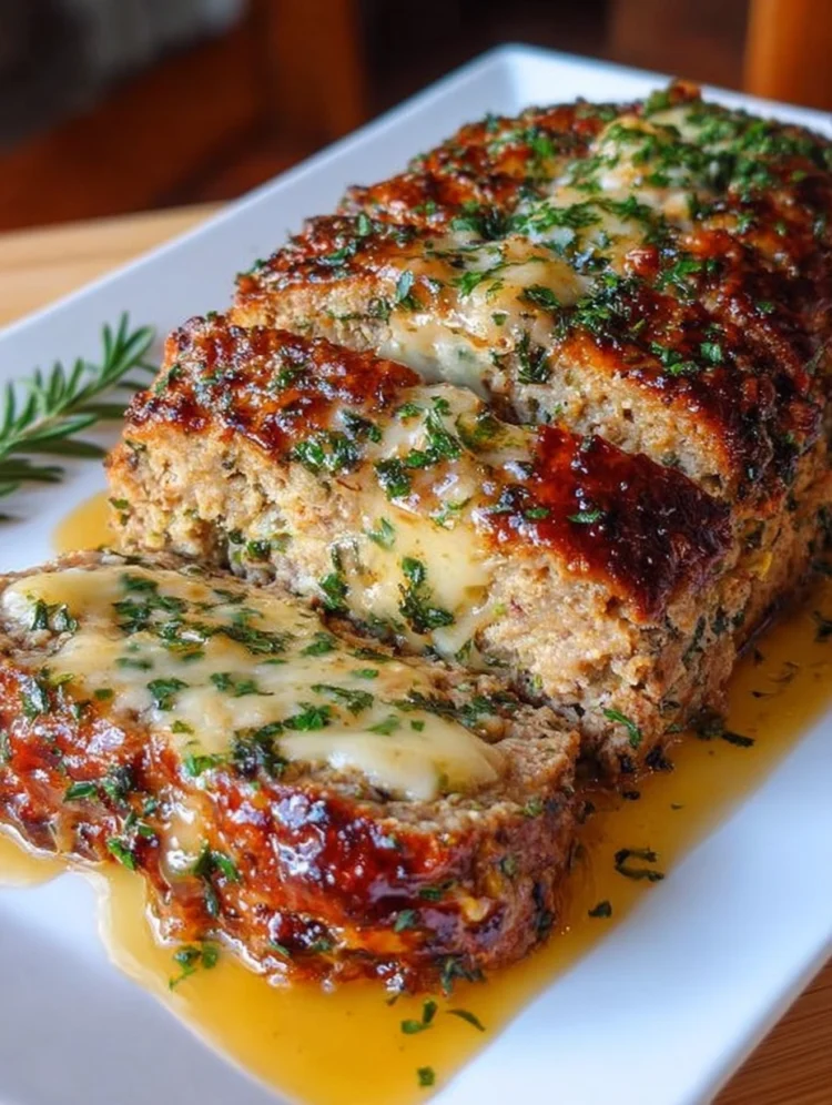 Italian-Style Meatloaf Stuffed with Melted Cheese