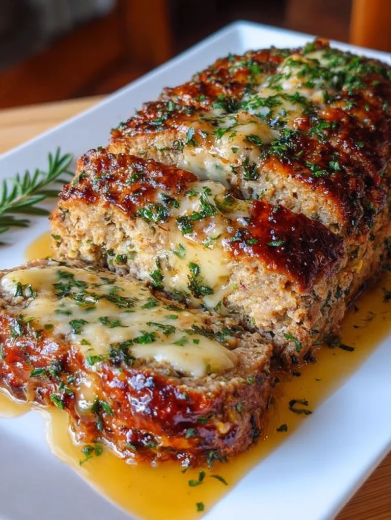 Italian-Style Meatloaf Stuffed with Melted Cheese