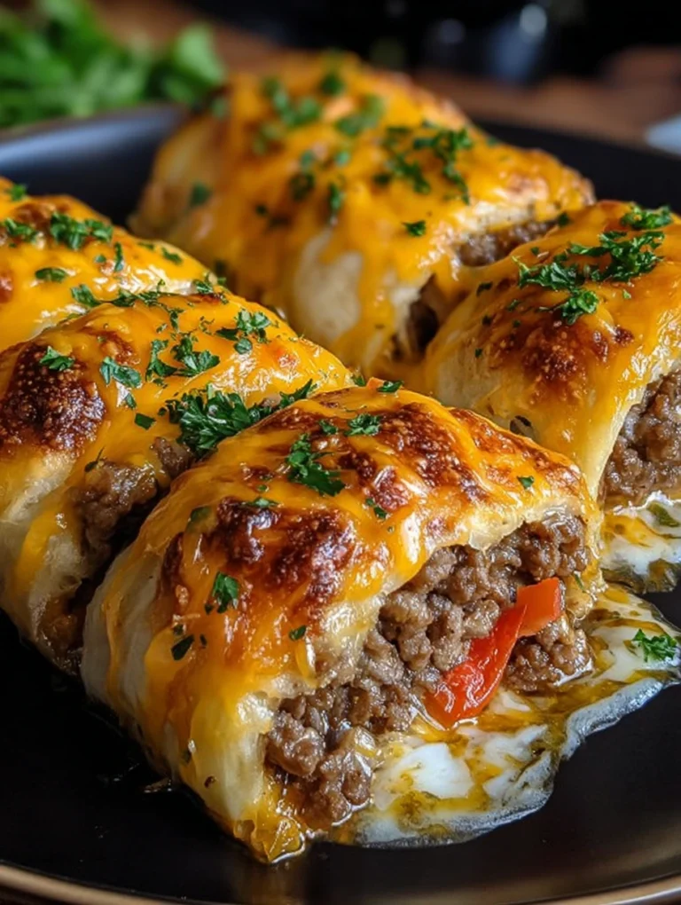 Cheesy Beef Stuffed Crescent Rolls Bake