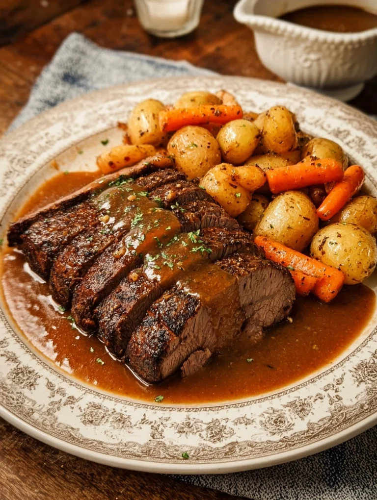 Classic Roast Beef with Gravy, Carrots & Potatoes