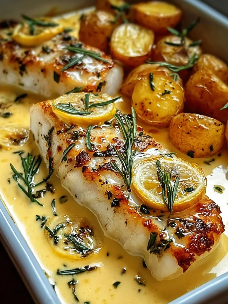 Creamy Lemon Herb Baked Cod with Roasted Potatoes
