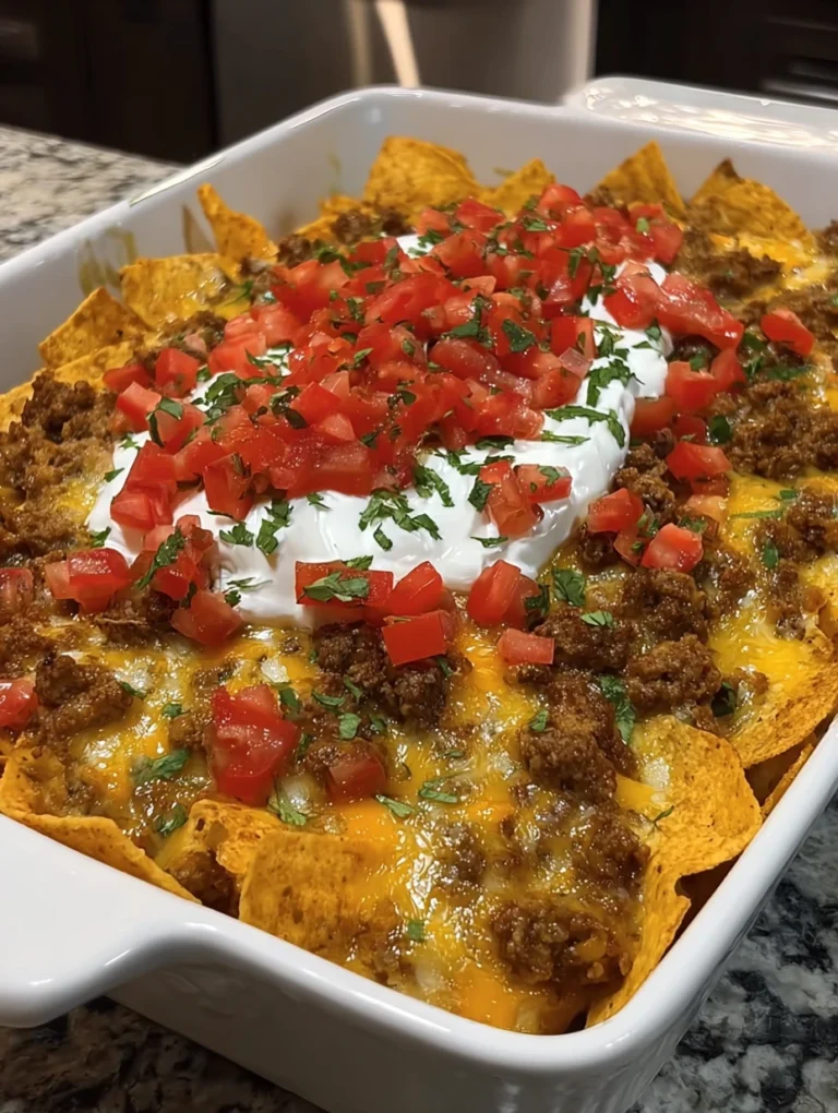 Loaded Cheesy Beef Nacho Casserole