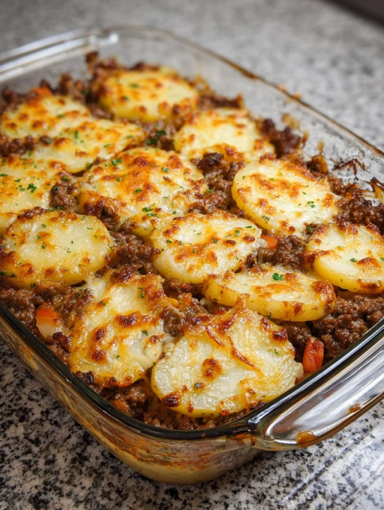 Cheesy Beef & Potato Bake