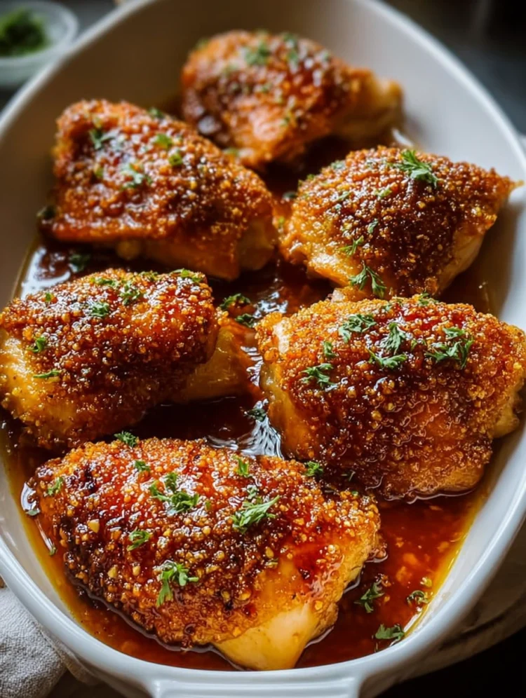 Crispy Honey Garlic Chicken Thighs