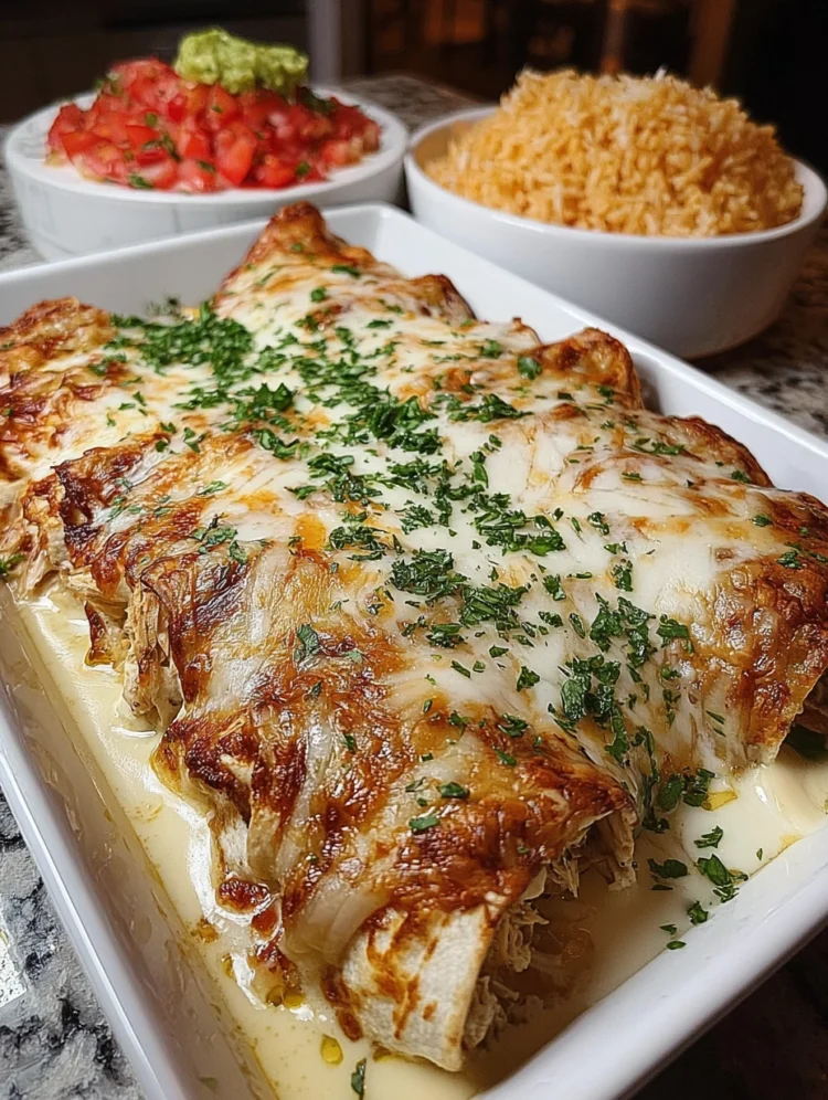 Creamy White Chicken Enchiladas