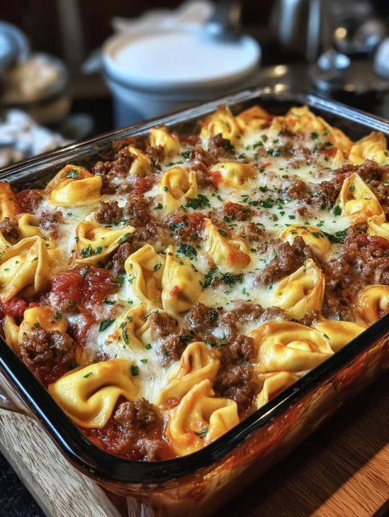 Beef and Cheese Tortellini Bake