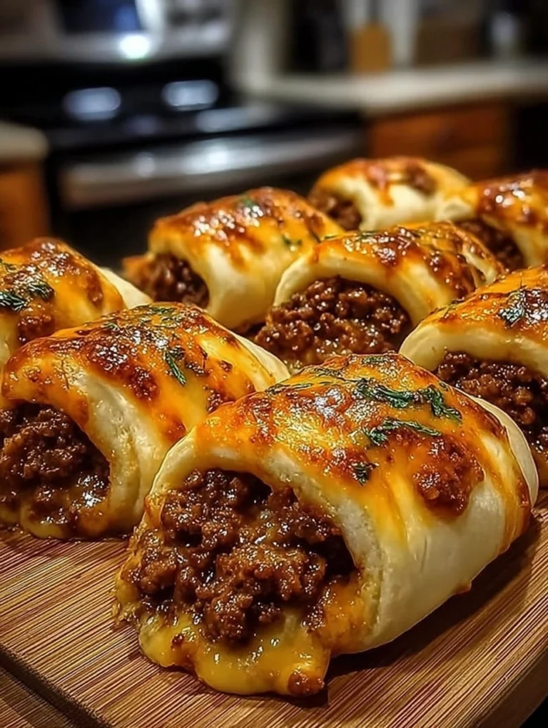 Cheesy Beef-Stuffed Crescent Rolls (Savory Stuffed Roll-Ups)