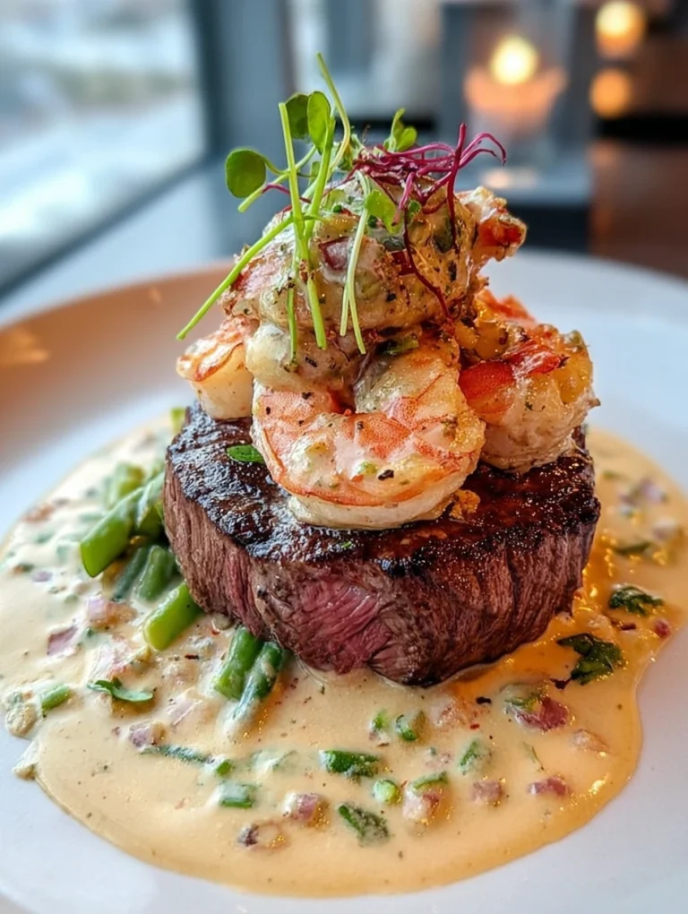Filet Mignon with Shrimp & Lobster Cream Sauce