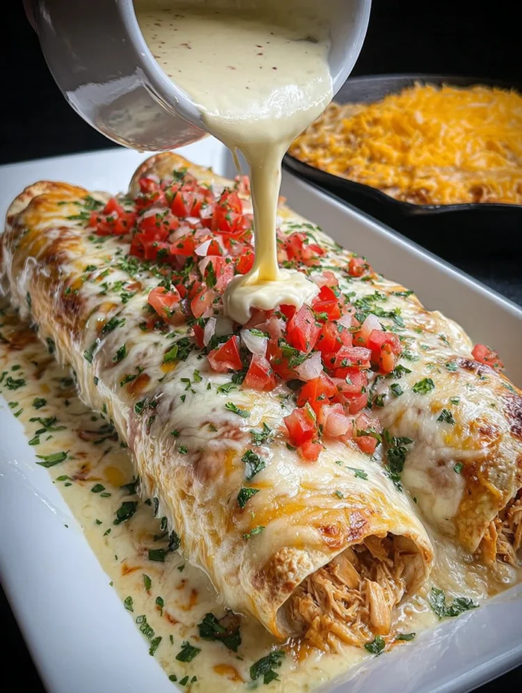Creamy White Sauce Chicken Enchiladas