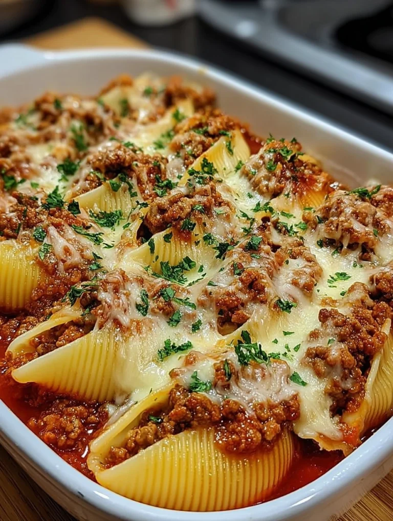 Cheesy Stuffed Shells with Meat Sauce