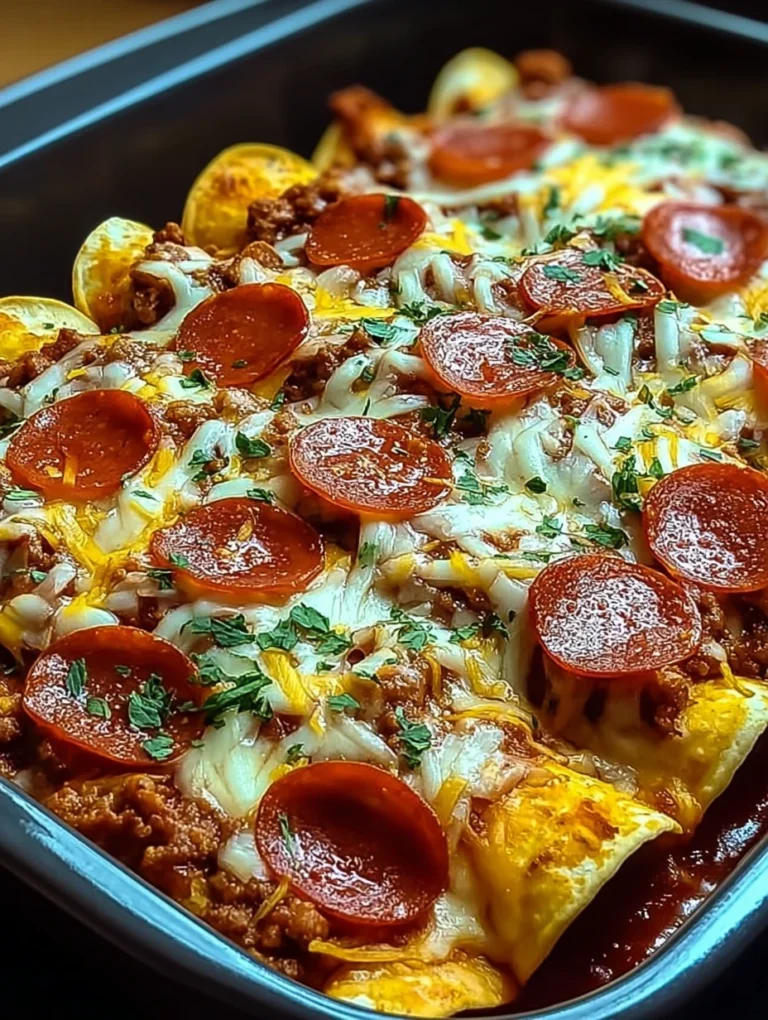 Pizza Enchiladas with Pepperoni & Beef