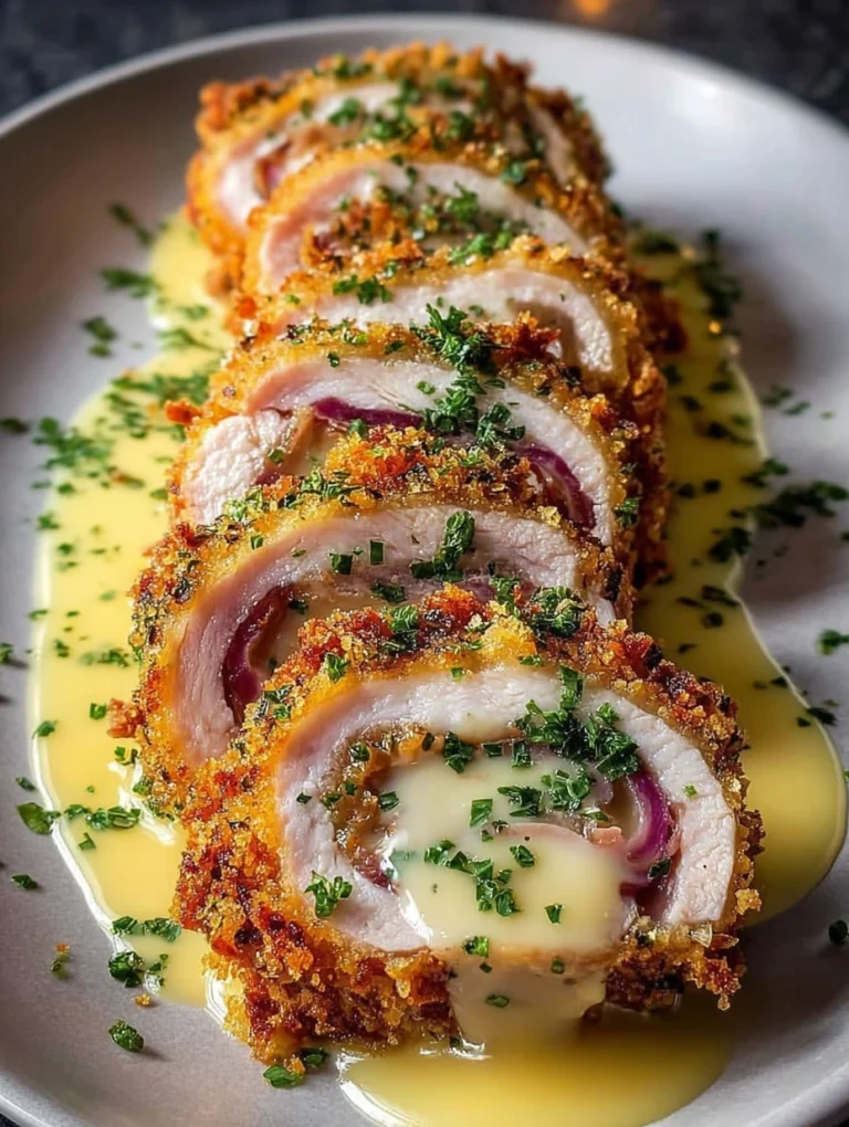 Crispy Chicken Cordon Bleu with Creamy Dijon Sauce