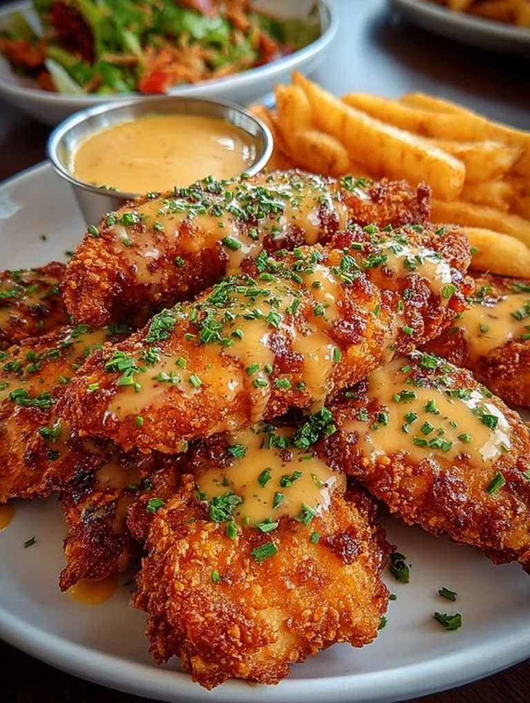 Crispy Chicken Tenders with Creamy Honey Mustard Sauce