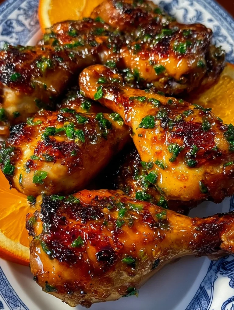 Sticky Orange Glazed Chicken Drumsticks