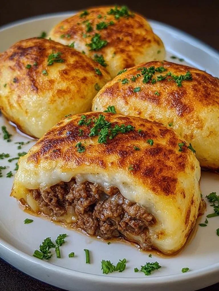 Golden Potato Rolls Stuffed with Savory Beef