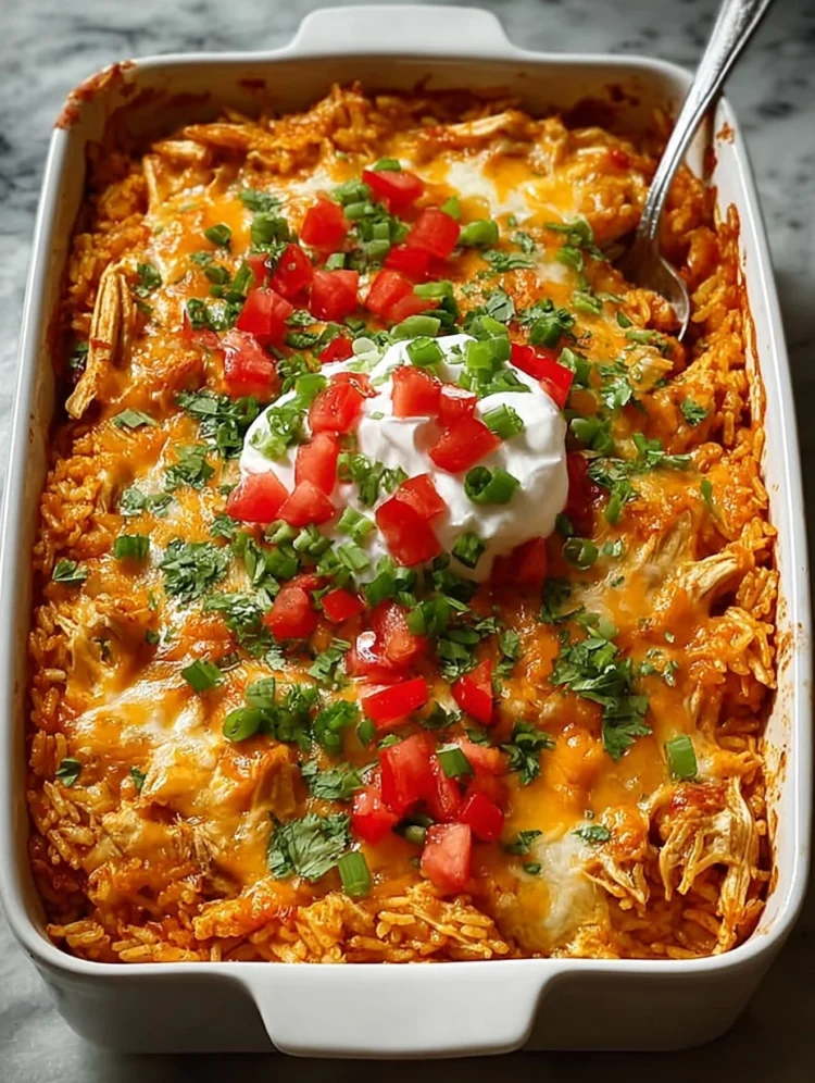 Cheesy Mexican Chicken Rice Casserole