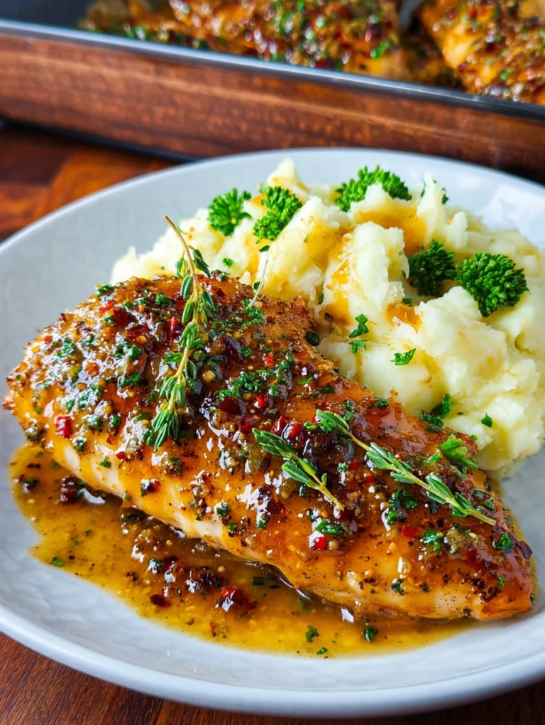Honey Mustard Glazed Chicken with Mashed Potatoes
