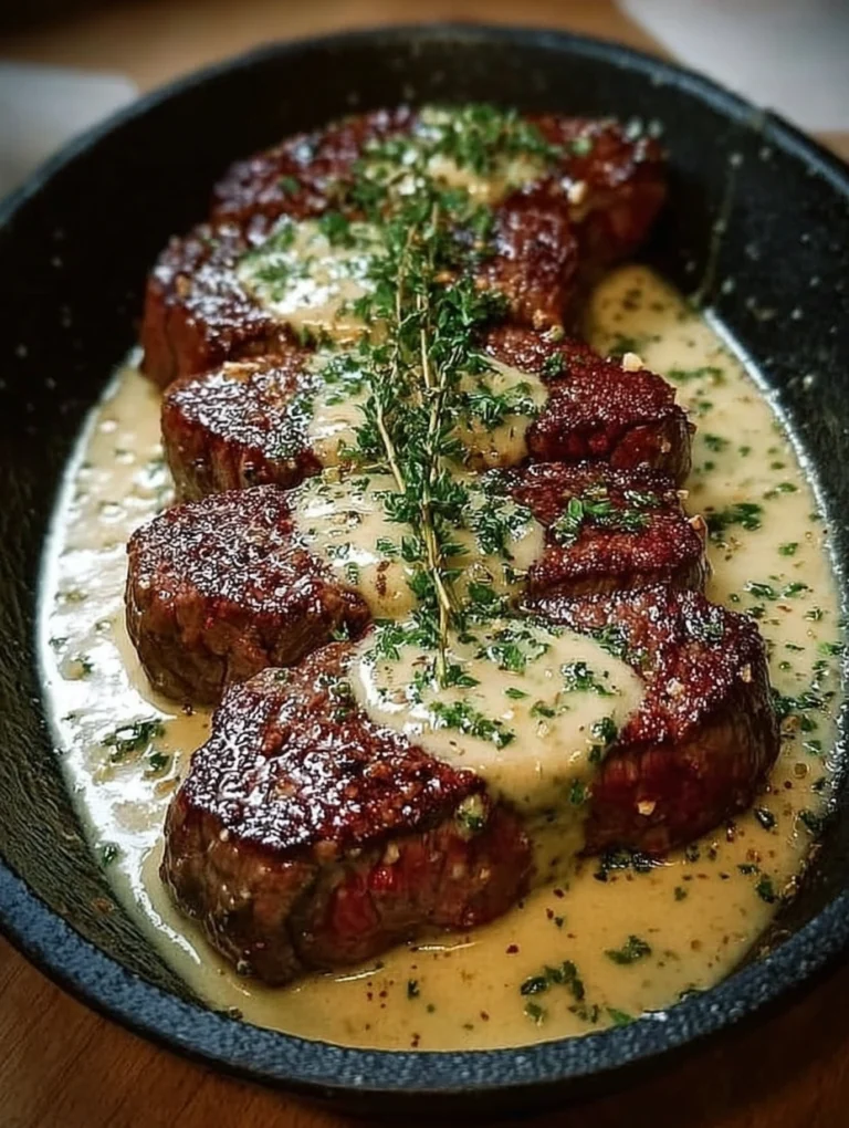 Creamy Garlic Steak Medallions