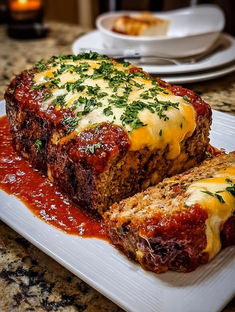 Cheesy Italian Meatloaf with Marinara Sauce