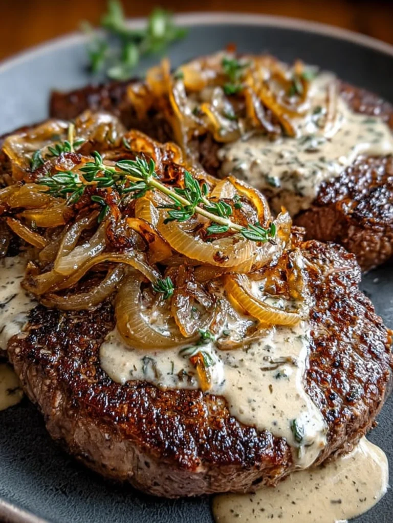 Creamy Smothered Steak with Caramelized Onions