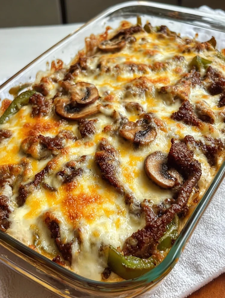 Low Carb Philly Cheese Steak Casserole