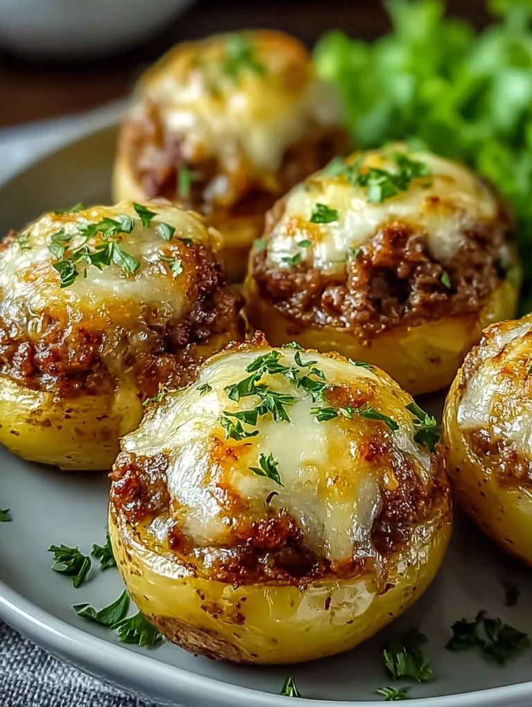 Cheesy Beef-Stuffed Potato Cups
