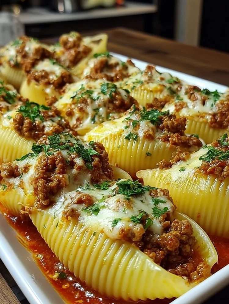 Classic Stuffed Shells with Meat Sauce