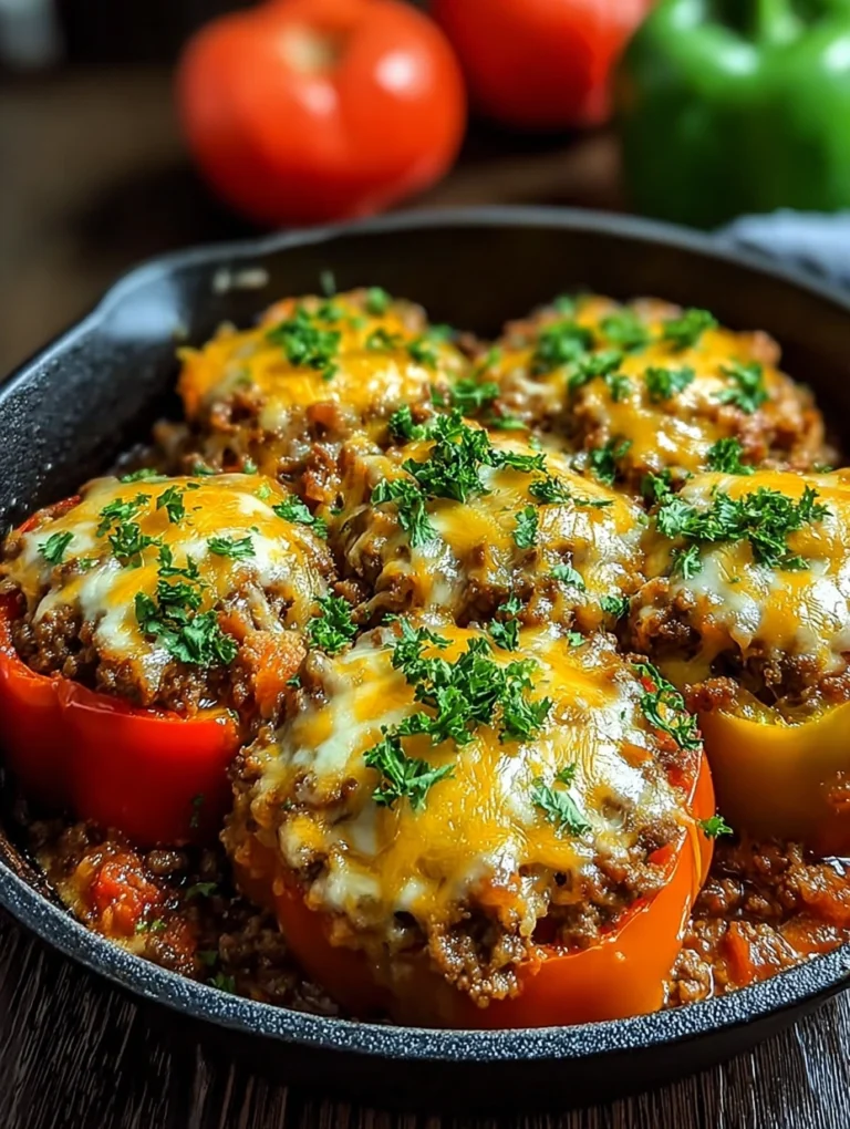 Cheesy Beef Stuffed Pepper Skillet